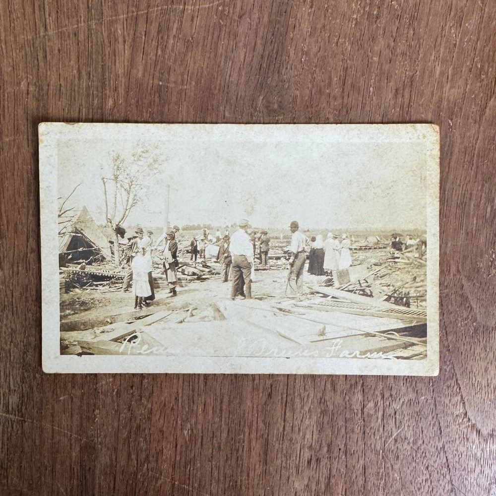 Antique Photo of Area of Destruction Natural Disaster Snapshot Tri-state Tornado